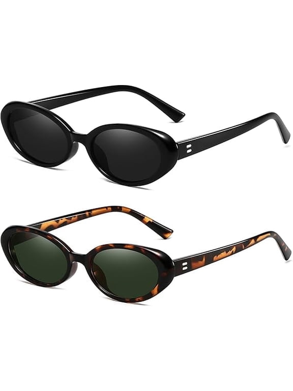 Retro Oval Sunglasses for Women Men Fashion Small Oval Sunglasses 90s Vintage Shades