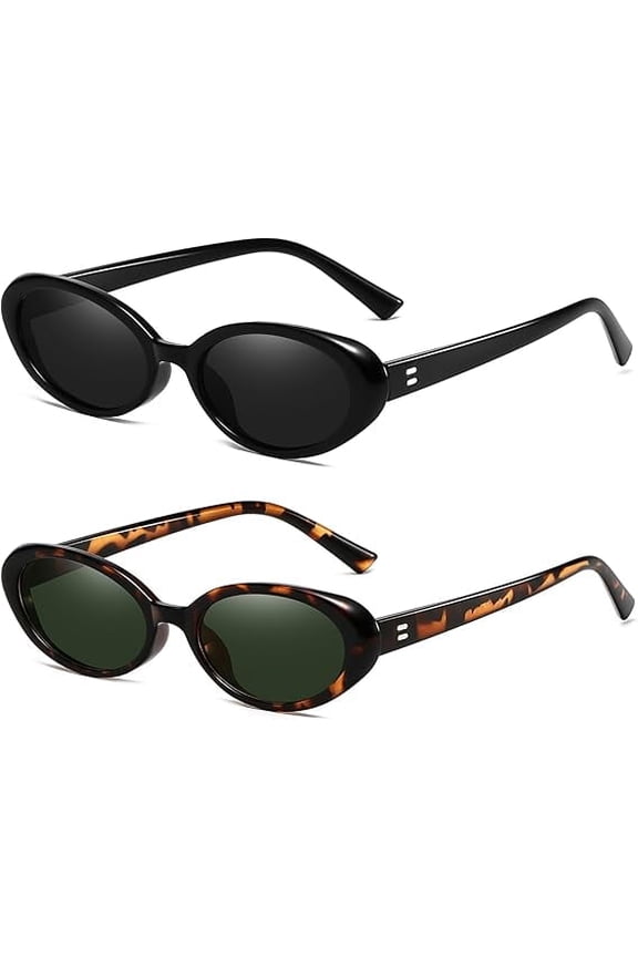 Retro Oval Sunglasses for Women Men Fashion Small Oval Sunglasses 90s Vintage Shades