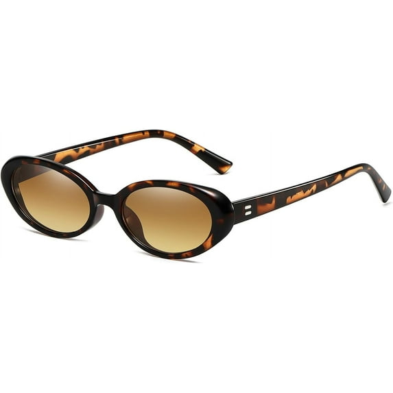 Retro Oval Sunglasses for Women Men Fashion Small Oval Sunglasses 90s Vintage Shades