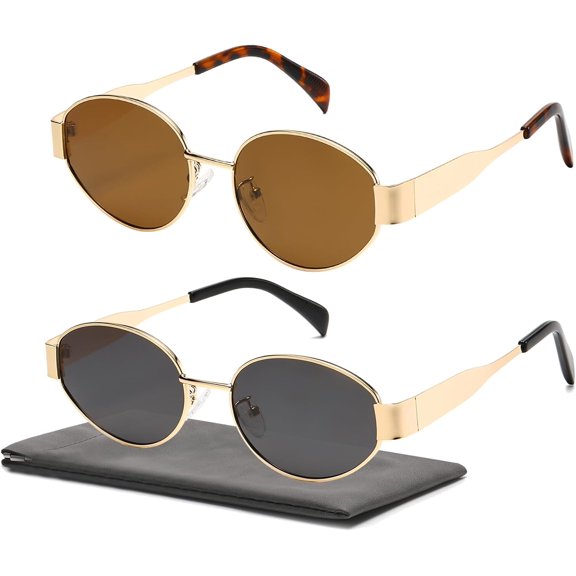 Retro Oval Sunglasses for Women Men Treny Sun Glasses Classic Shaes UV400 Protection