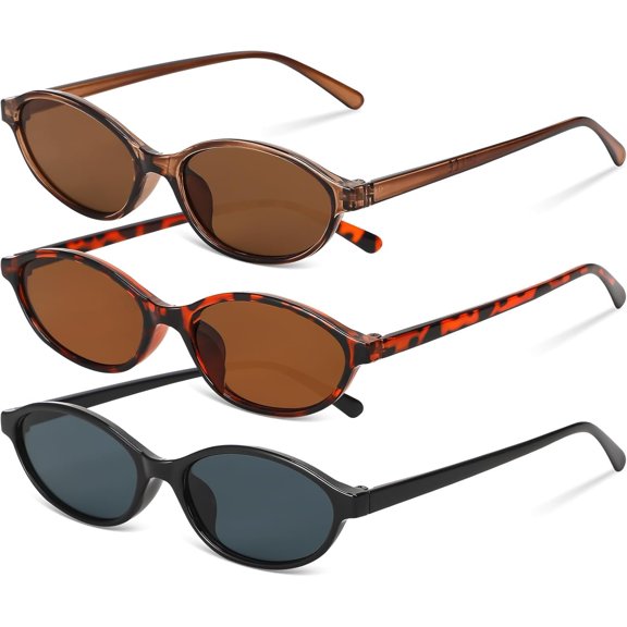 Retro Oval Sunglasses for Women Small  Eye Sun Glasses Y2k Trendy Narrow Shades UV Protection