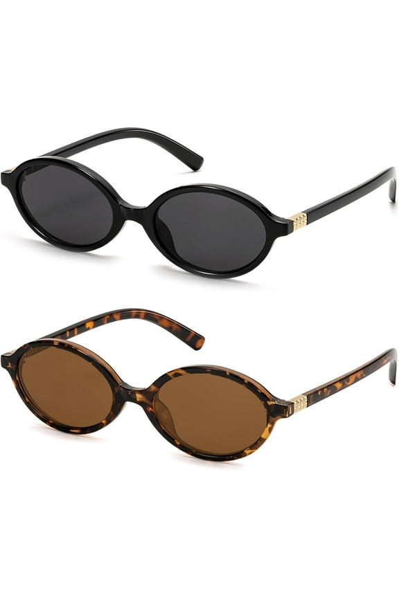 Retro Oval Sunglasses for Women Vintage 90s Y2K Trendy Designer Sun Glasses