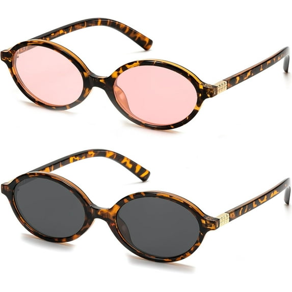 Retro Oval Sunglasses for Women Vintage 90s Y2K Trendy Designer Sun Glasses