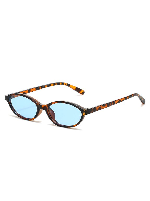 Retro Oval Sunglasses for Women - Vintage Full-Frame Sun Glasses in Black, Amber, Tortoise, Beige & Gold