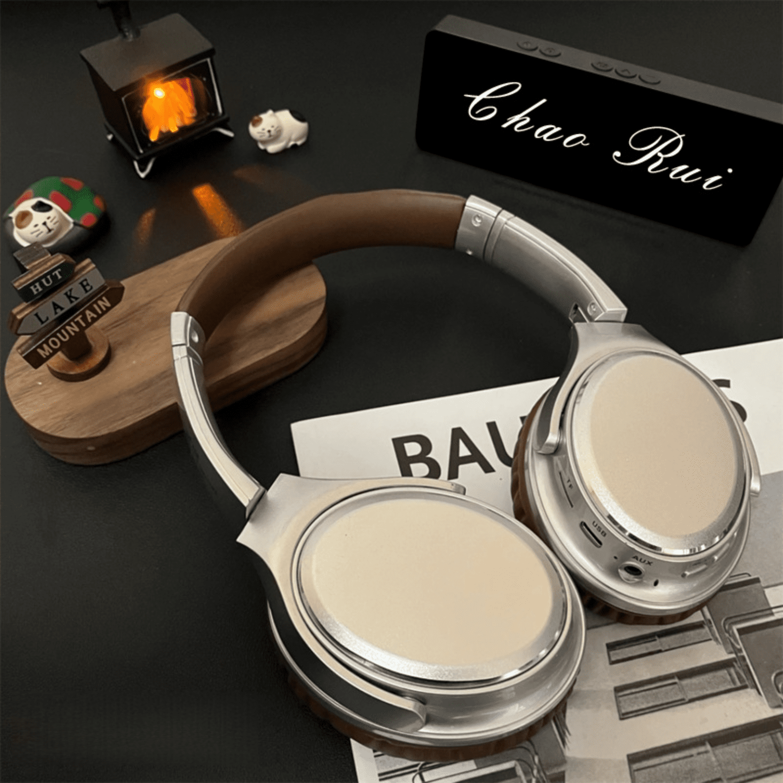 Retro Over-Ear Bluetooth Headphones, Wireless & Wired Audio Headset with TF Card Slot, AUX Input, Foldable Design, Long Battery Life for Home and Travel