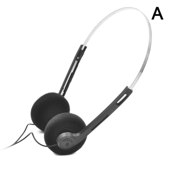 Retro Over-Ear Headphones, Lightweight Wired Stereo Earphones with 3.5mm Jack for Mobile Phones