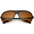 thumbnail image 1 of Retro Oversize Flat Top Aviator Sunglasses Blue Blocker Lens 64mm (Black / Orange), 1 of 4