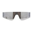 thumbnail image 1 of Retro Oversize Narrow Curved Shield Color Mirror Wrap Sport Sunglasses White Silver Mirror, 1 of 4