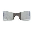 thumbnail image 1 of Retro Oversize Shield Color Mirror Wrap Around Sport Sunglasses White Silver Mirror, 1 of 4