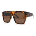 thumbnail image 1 of Retro Oversize Thick Plastic Horn Rim Flat Top Mobster Sunglasses Tortoise Brown, 1 of 4