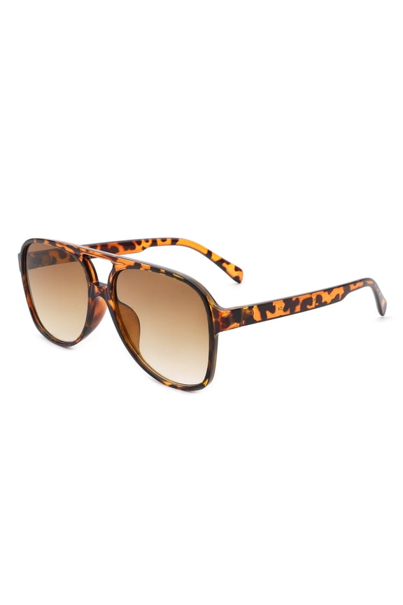 Retro Oversized Aviator Sunglasses for Men & Women, Trendy Tortoise Shell Fashion Style Eyewear