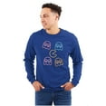 thumbnail image 1 of Retro PACMAN Character Silhouettes Long Sleeve TShirt Men Women Brisco Brands M, 1 of 6