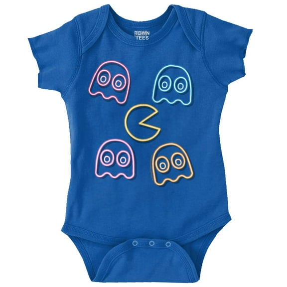 Retro PACMAN Character Silhouettes Romper Boys or Girls Infant Baby Brisco Brands 18M