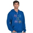 thumbnail image 1 of Retro PACMAN Character Silhouettes Zip Up Hoodie Men's Women's Brisco Brands M, 1 of 6