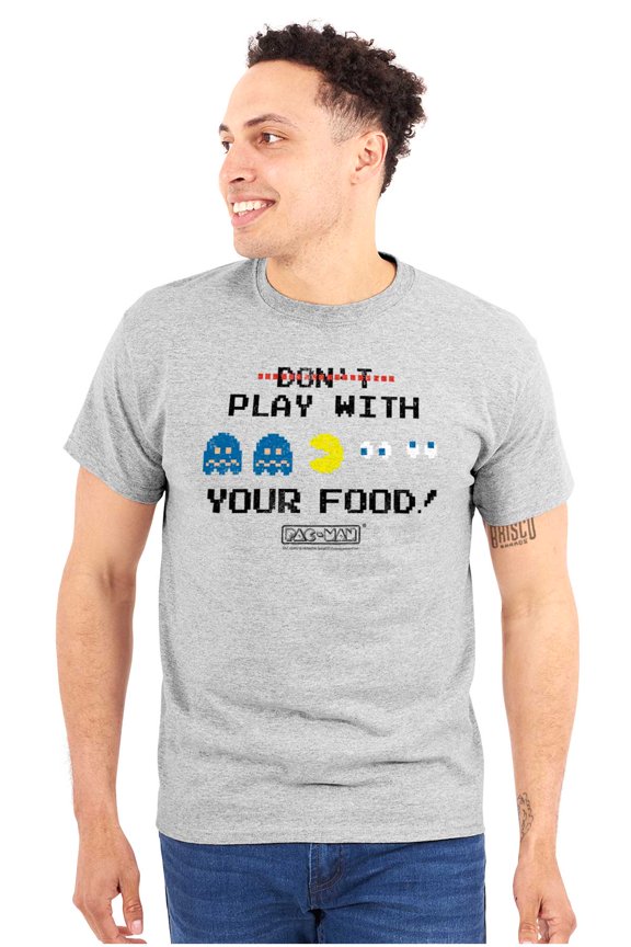 Retro PACMAN Dont Play With Your Food Men's Graphic T Shirt Tees Brisco Brands S