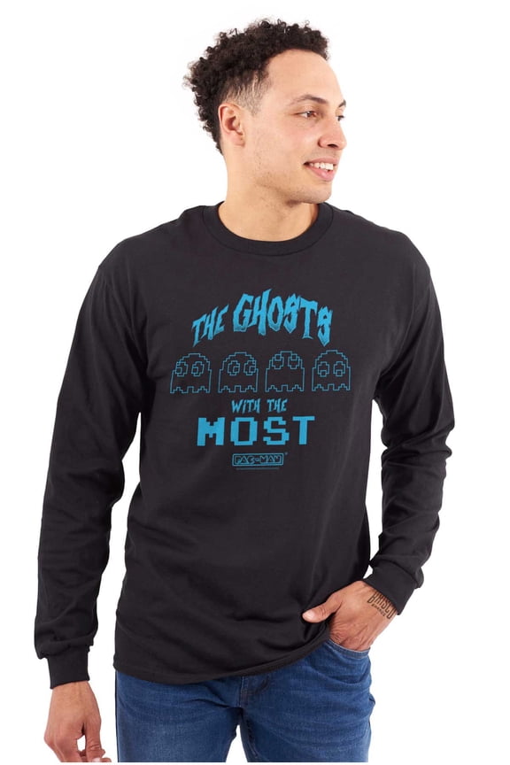 Retro PACMAN Ghosts with the Most Long Sleeve TShirt Men Women Brisco Brands S