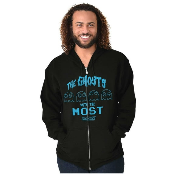Retro PACMAN Ghosts with the Most Zip Up Hoodie Men's Women's Brisco Brands X