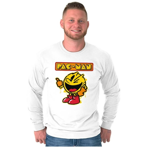 Retro PACMAN Video Arcade Game Drip Long Sleeve TShirt Men Women Brisco Brands S