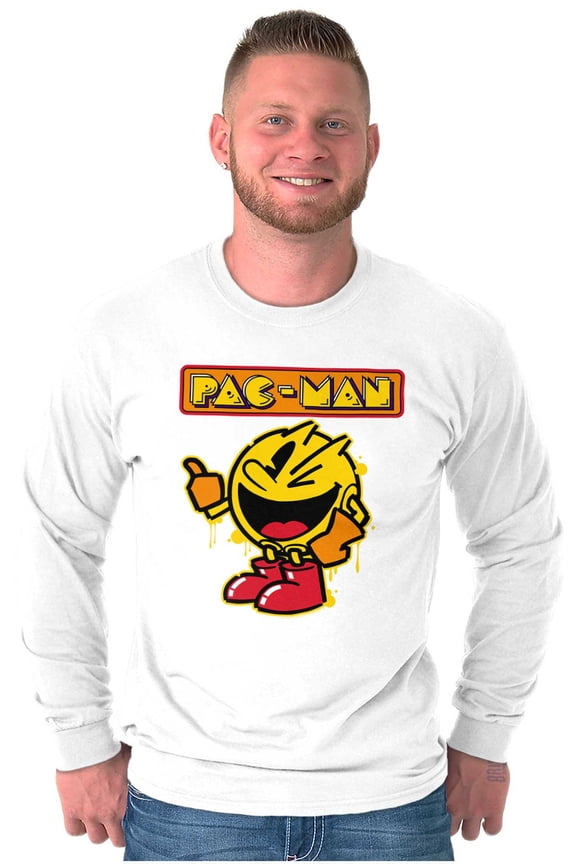 Retro PACMAN Video Arcade Game Drip Long Sleeve TShirt Men Women Brisco Brands S