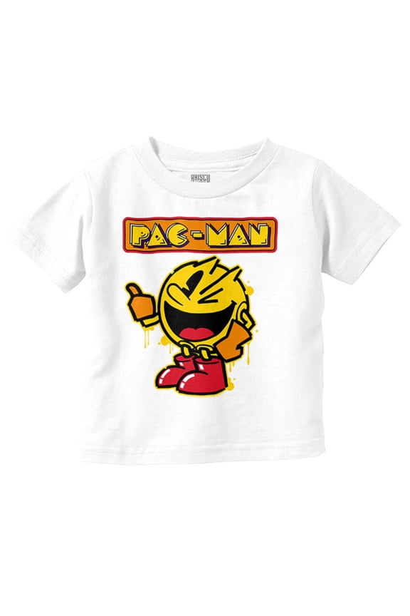 Retro PACMAN Video Arcade Game Drip Toddler Boy Girl T Shirt Infant Toddler Brisco Brands 6M