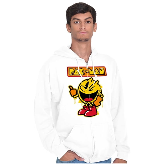 Retro PACMAN Video Arcade Game Drip Zip Up Hoodie Men's Women's Brisco Brands S