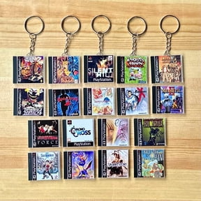Retro PS1 Handmade Miniature Mini Game Case & Keychains Retro Gifts | Water and Scratch Resistant (1 keychain)