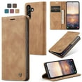 thumbnail image 1 of Retro PU Leather Wallet Case Compatible with Samsung Galaxy S24 Plus, Magnetic Closure Card Slots Cash Pocket Shockproof Protective Kickstand Durable Flip Case Cover for Samsung S24 Plus, Brown, 1 of 11