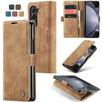 Retro PU Leather Wallet Case Compatible with Samsung Galaxy Z Fold 7 5G, Magnetic Closure Card Slots Cash Pocket Shockproof Protective Kickstand Durable Flip Case Cover for Galaxy Z Fold 7 5G, Brown