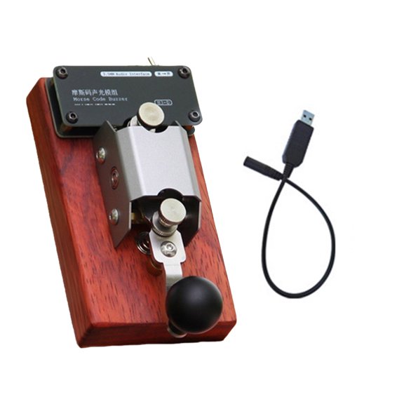 Retro Paddles Telegraph Key Make Of And Stainless Steel Feature Sound Light Module Morse Code Trainer