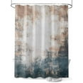 thumbnail image 1 of Retro Paint Effect Shower Curtain, Blue Yellow Vintage Texture Waterproof Shower Curtain Set with 12 Hooks Lightweight Washable Fabric Shower Curtains for Bathroom 72x84 Inches, 1 of 6