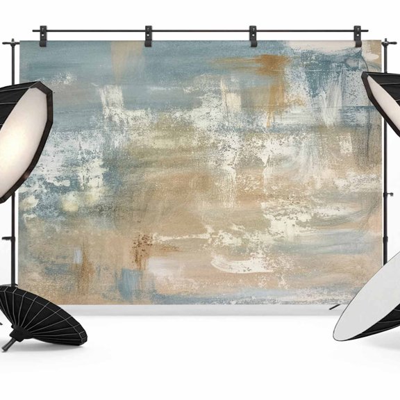Retro Painting Photography Backdrop 8x6FT, Blue Brown Gradient Distressed Graffiti Texture Photo Backdrops, Background for Photography Studio Photo Studio Background, Back Drop for Photoshoot