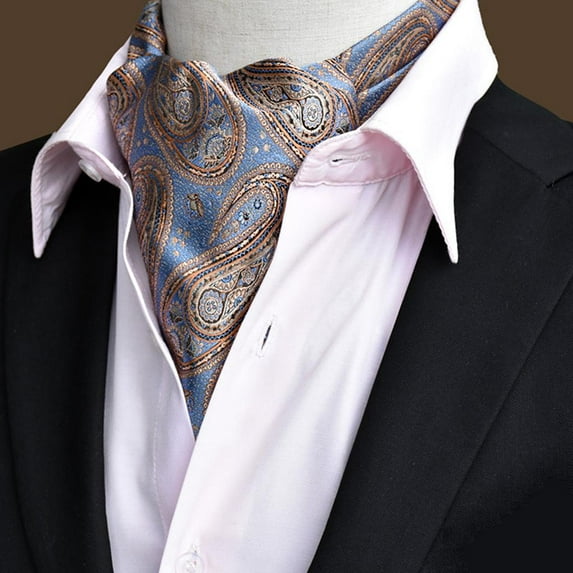 Retro Paisley Floral Jacquard Cravat Ascot Tie Formal Accessories For Men 05