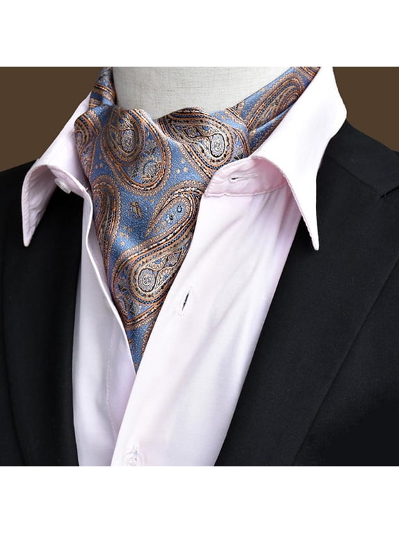 Retro Paisley Floral Jacquard Cravat Ascot Tie Formal Accessories For Men 05