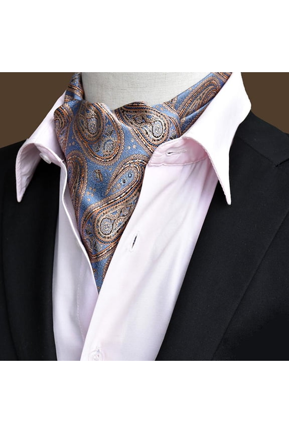 Retro Paisley Floral Jacquard Cravat Ascot Tie Formal Accessories For Men 05