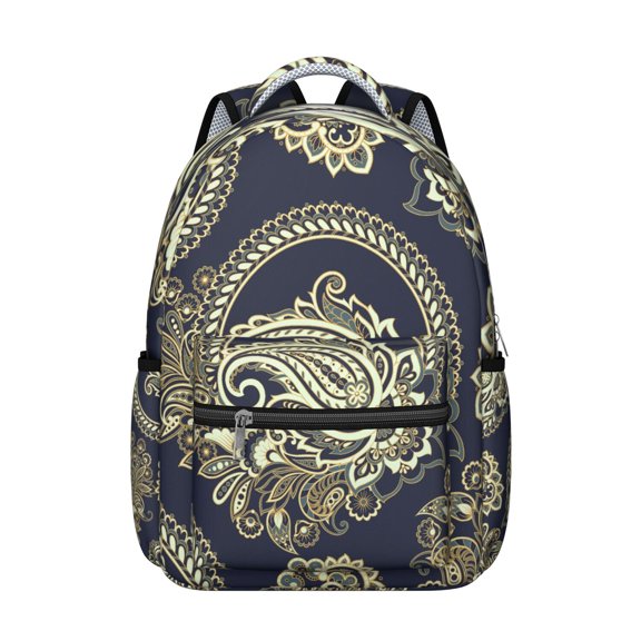 Retro Paisley Floral School Backpack for Students Comfortable and Durable Boho Vintage Floral Pattern Backpack with Abstract and Mandala Inspired Design