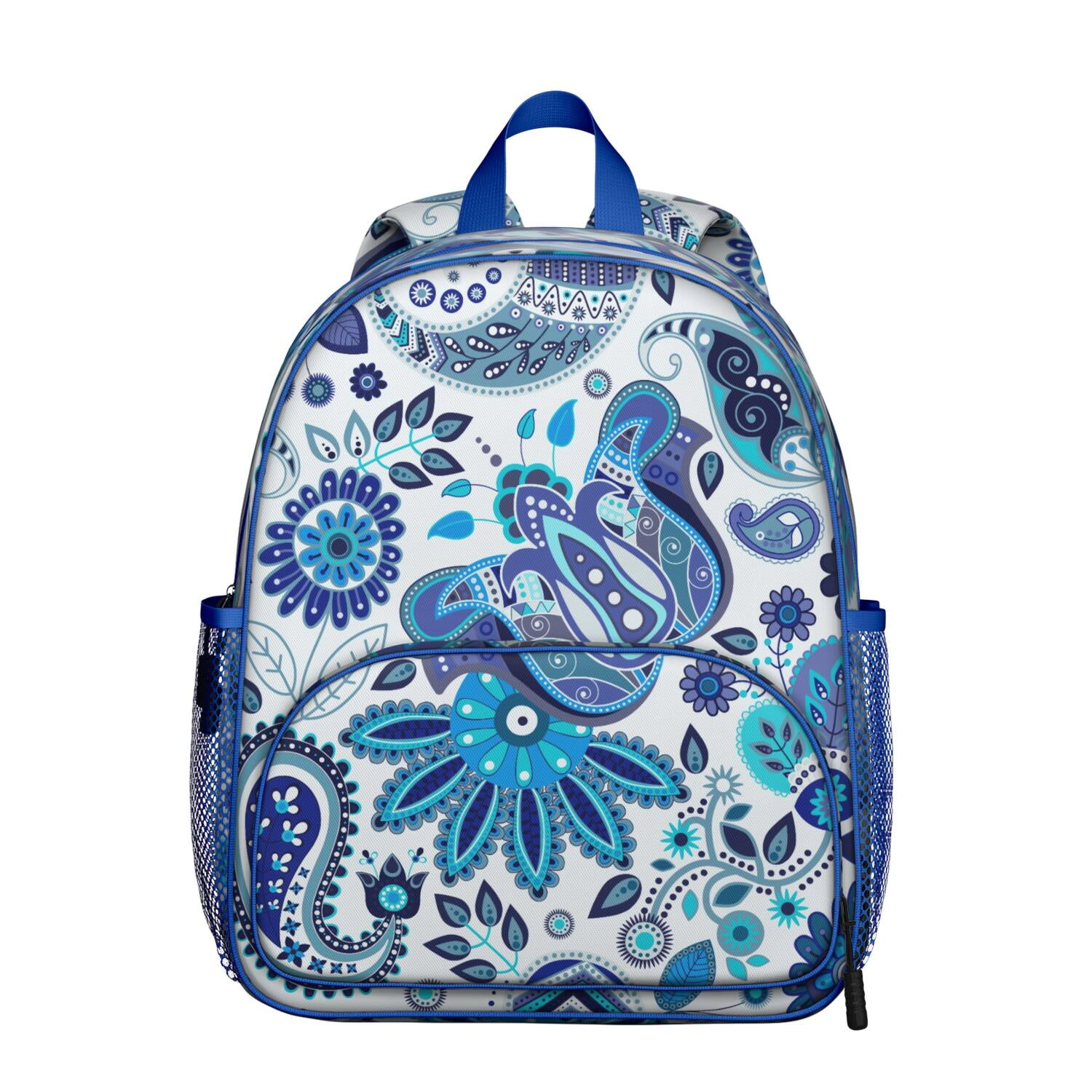 Retro Paisley Floral Students Backpack - Boho Chic Ethnic 