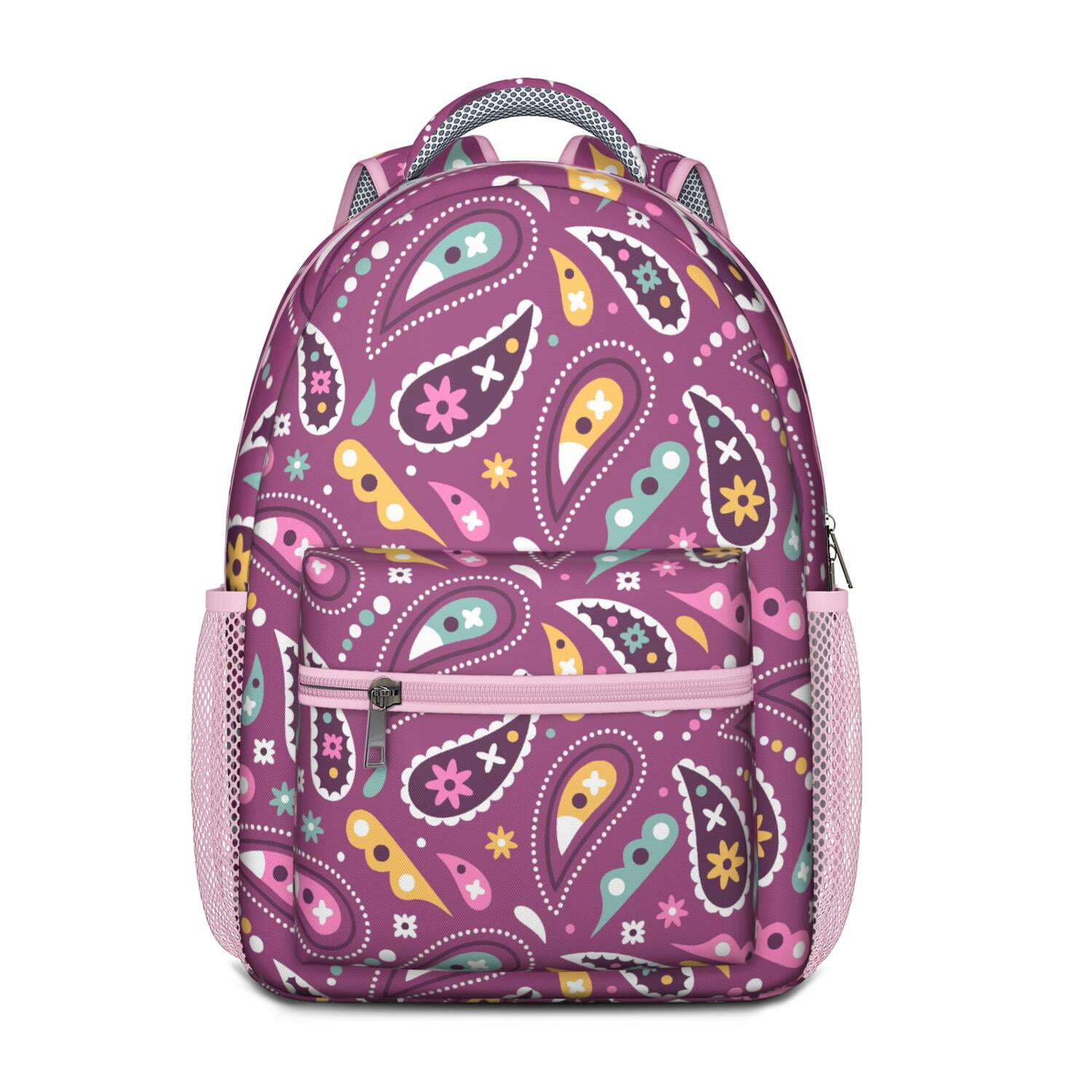 Retro Paisley Floral Waterproof Backpack - Lightweight & Breathable School Bag for College Students