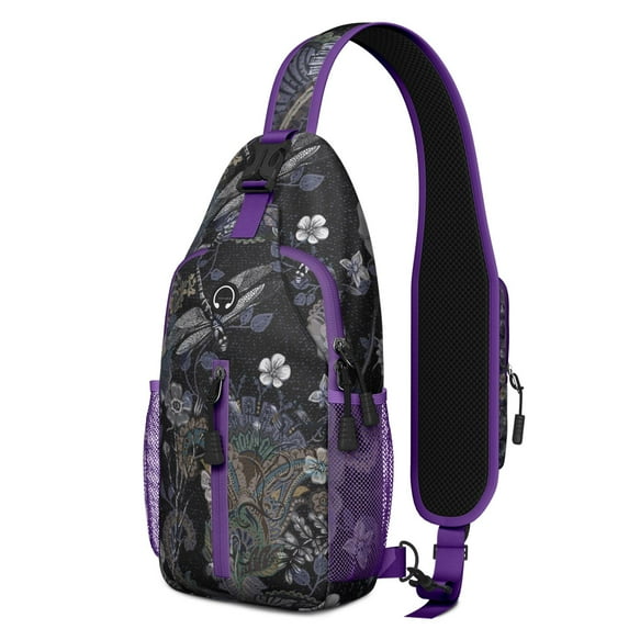 Retro Paisley Sling Backpack – Boho Floral Crossbody Daypack, Lightweight Anti-Theft Travel Bag with Adjustable Strap & Multi-Pocket Design