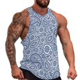 thumbnail image 1 of Retro Paisley Tank Top And Blue Muscle Tops Summer ing Men Custom Sleeveless Shirts Plus, 1 of 5