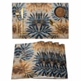 thumbnail image 1 of Retro Palm Leaf Placemats Set of 2, Blue Brown Tropical Plants Non-Slip Place Mats Washable Table Mats for Kitchen Dining Table Decorations Indoor/Outdoor, 1 of 9