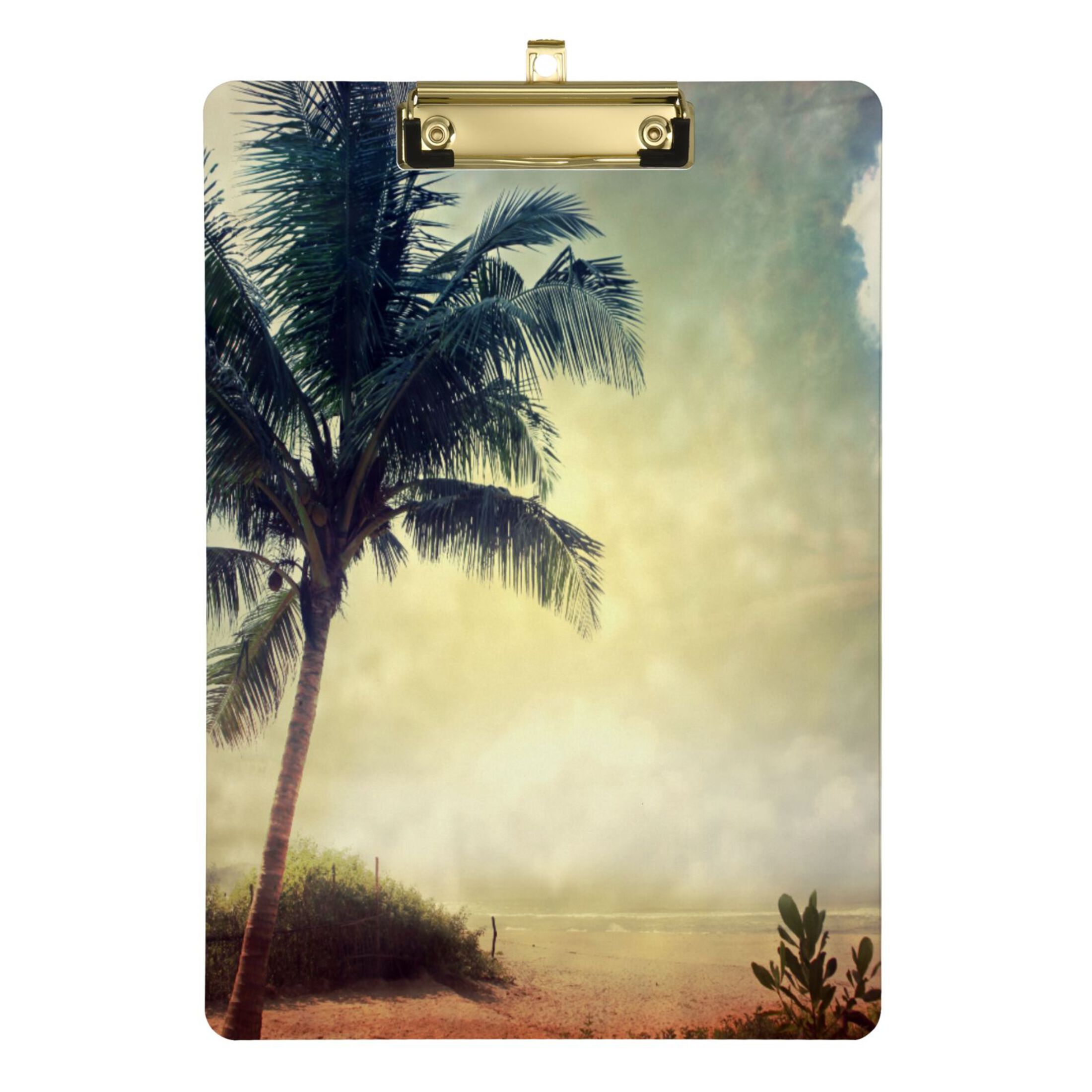 Retro Palm Tree Landscape Acrylic Clipboards A4 Standard Letter Size