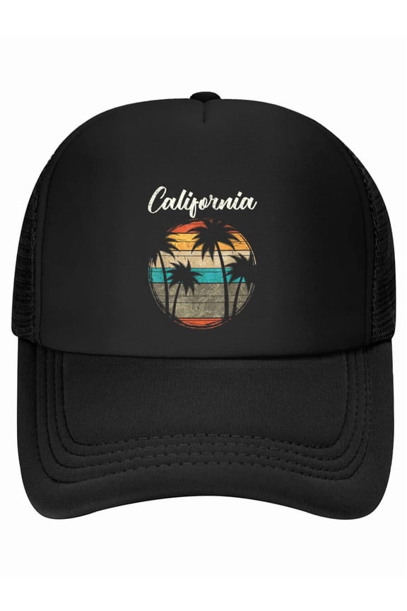 Retro Palm Trees California Baseball Cap