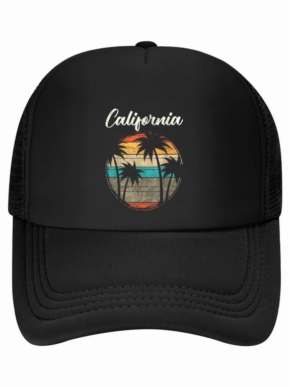 Retro Palm Trees California Baseball Cap