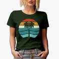 thumbnail image 1 of Retro Palm Trees, Summer, Beach Vacation, Military Green T-Shirt, XL, 1 of 5