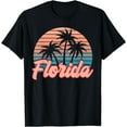 thumbnail image 1 of Retro Palm Trees Tropical Summer Vibes Florida T-Shirt, 1 of 3