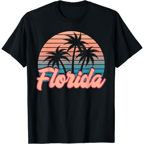 Retro Palm Trees Tropical Summer Vibes Florida T-Shirt
