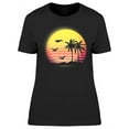 thumbnail image 1 of Retro Palms Beach Sunset Design T-Shirt Women -Image by Shutterstock, Female 3X-Large, 1 of 4
