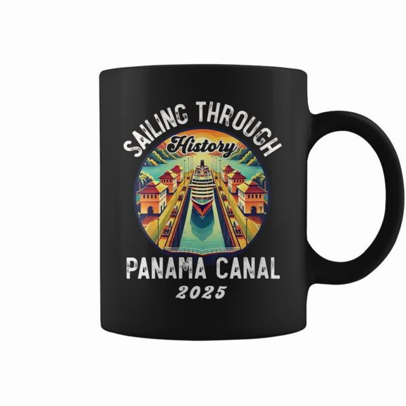 Retro Panama Canal Panama Waterway Sailing Cruising Coffee Mugs