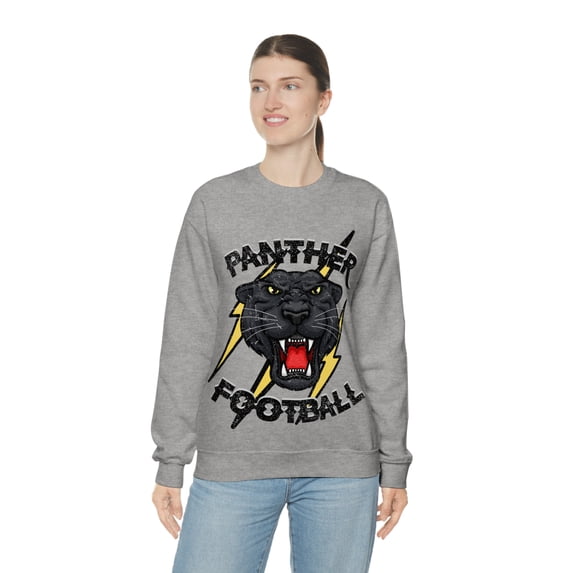 Retro Panther Mascot Women's Football Vintage Lightning School Spirit Unisex Sweatshirt