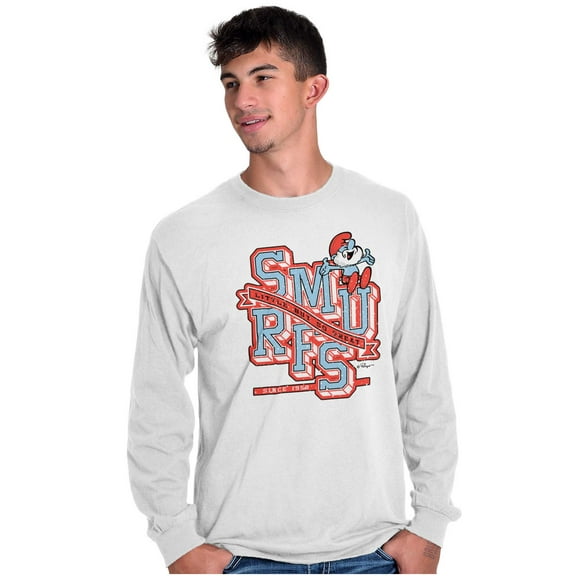 Retro Papa Smurf Little But So Great Long Sleeve TShirt Men Women Brisco Brands S